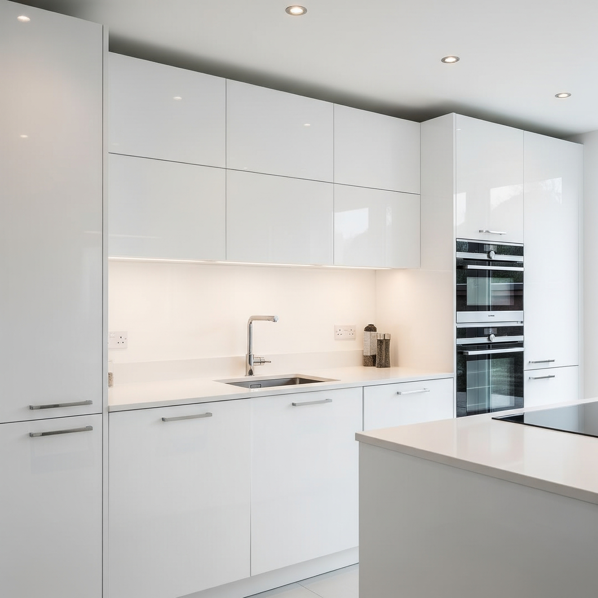Sleek White with Silver Finishes